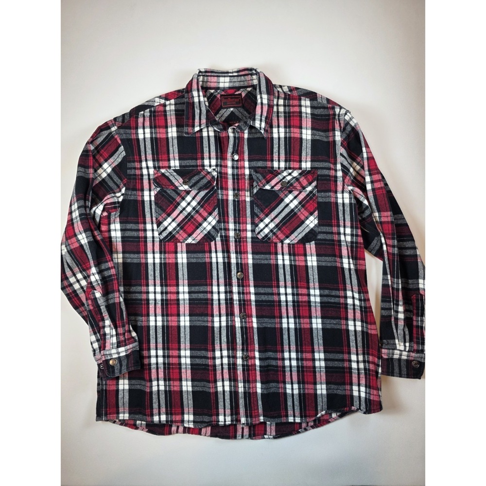 Five Brother XL-R Flannel Red Plaid Long Sleeve STYLE:590IR Thick Snap Button Up